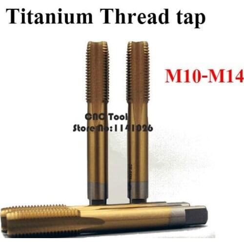 New 5PCS M10/M10*1/M10*1.25/M12/M12*1/M14/M14*1.5 coating Titanium straight groove Machine Screw Thread Metric Plug Tap