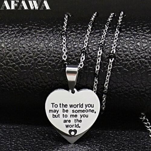 Love Heart Stainless Steel Black Enamel Necklace Chain for Women Silver Color Necklaces & Pendants Jewelry collar mujer N1837S01