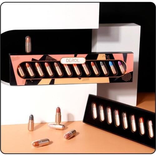 12-Color Pearl Sequin Capsule Eyeshadow Palette Waterproof Easy Color Mashed Potato Eyeshadow