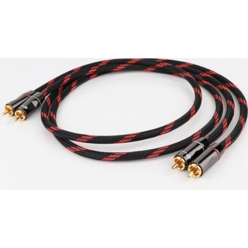 Pair(2pcs) Hifi Canare 5N OFC Audio RCA Cable High End HIFI RCA Audio Cables