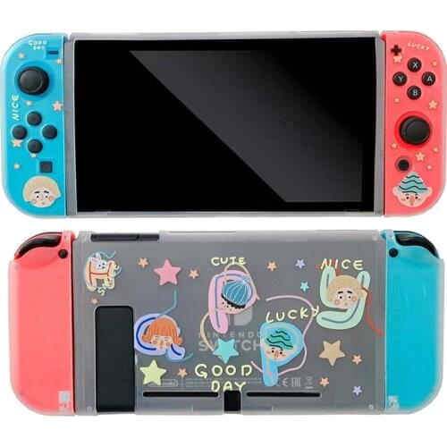 Clear Soft Case For Nintendo Switch NS Joy Con Controller Shell Cute Cartoon Kawaii Transparent Protective Cover Accessories
