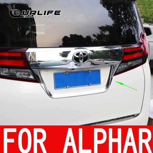 Rear License Plate Frame Cover Trim For Toyota Alphard 30 AH30 2015 2016 2017 2018 2019 2020 Car Styling Accessories