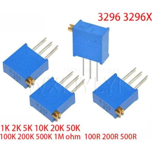 10pcs 3296 3296X series resistanceohm Trimpot Trimmer Potentiometer 1K 2K 5K 10K 20K 50K 100K 200K 500K 1M ohm 100R 200R 500R