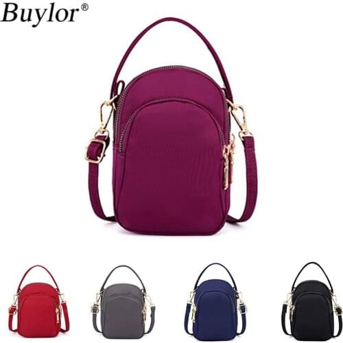 Buylor Crossbody Bags Mini Women Cell Phone Shoulder Bag Female Fashion Lightweight Nylon Messenger Bag Waterproof Wallet Ladies