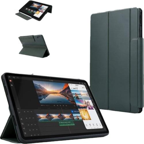 Magnetic Buckle Smart Cover for Huawei Mate pad Matepad 11 DBY-W09 DBY-L09 Case Three Folding Stand Leather TPU Back Shell Funda