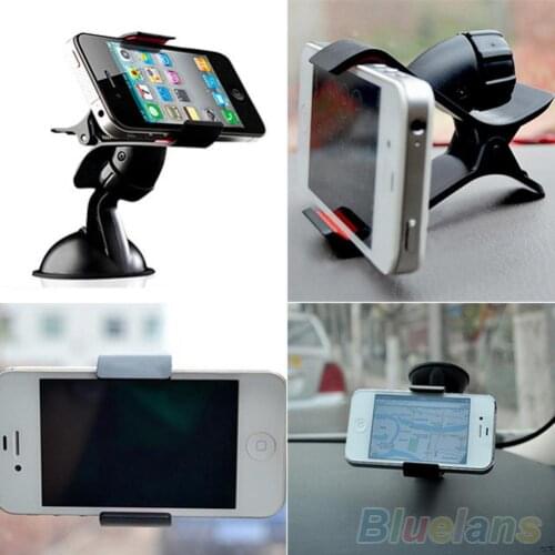 Universal Car Phone Clip Holder Auto Windshield Mount Stand with Suction Cup for Mobile GPS