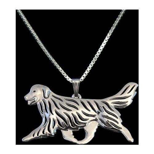 Golden Retriever movement necklace dog pendant jewelry gold colors plated