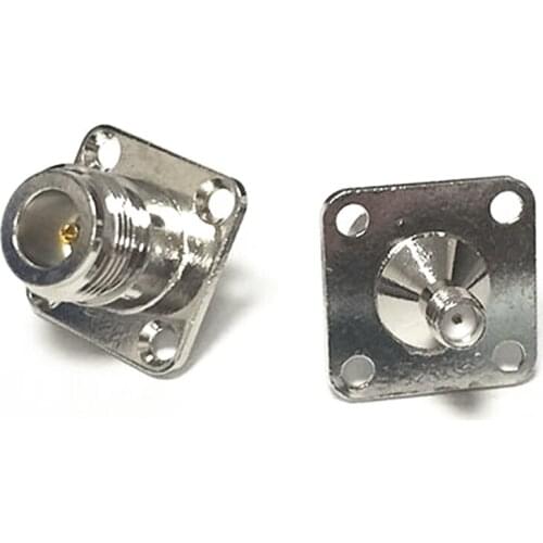 1pc N Female Jack to SMA Female Jack RF Coax Adapter convertor big 4-hole panel mount Nickelplated NEW wholesale