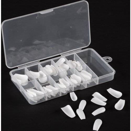 100Pcs Short Coffin Ballerina Nails Full Cover Half Cover Coffin Shaped Nail Tips 3 Colors Acrylic Nails 10 Size Artificial Nail