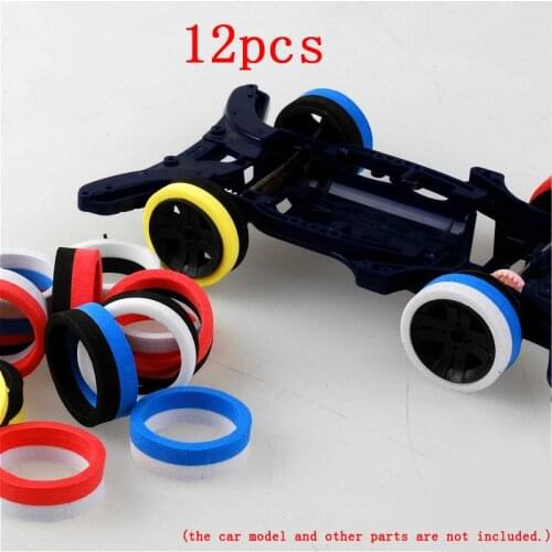 12Pcs Self-made Color Trim Sponge Tires 95507 Large/medium Diameter for Tamiya Mini 4WD Car
