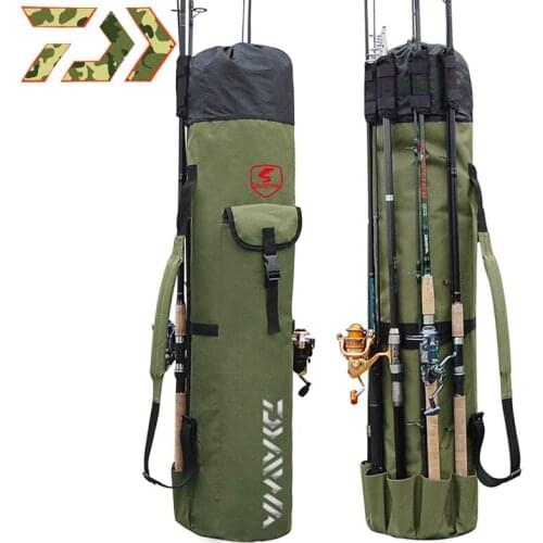 2019 DAWA Fishing Bags Fishing Portable Multifunction Nylon Fishing Rod Bag Case Daiwa Foldable Fishing Tackle Tools Storage Bag