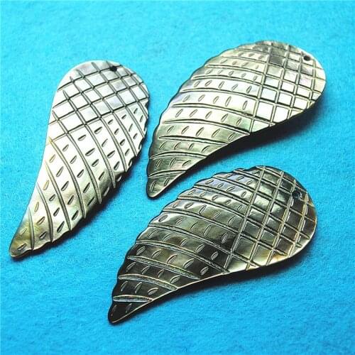 4PCS Nature Black Shell Pendants Mother Of Pearl Wings Shape For Womens Lovely Jewelry Making Findings Free Shipping With Best