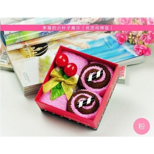 5pcs/lot cake towel wedding ceremony cherry leaves plain fruit supplies christmas birthday party lovers gift