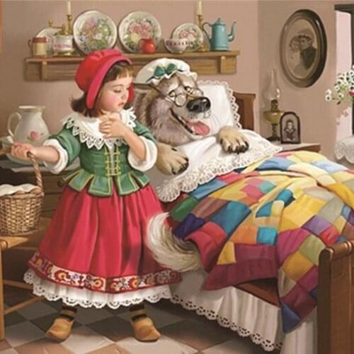 Diamond Embroidery Little Red Riding Hood Pasted 3D Diamond Painting New Year Diamond Mosaic Christmas Gift Cuadros Decoracion