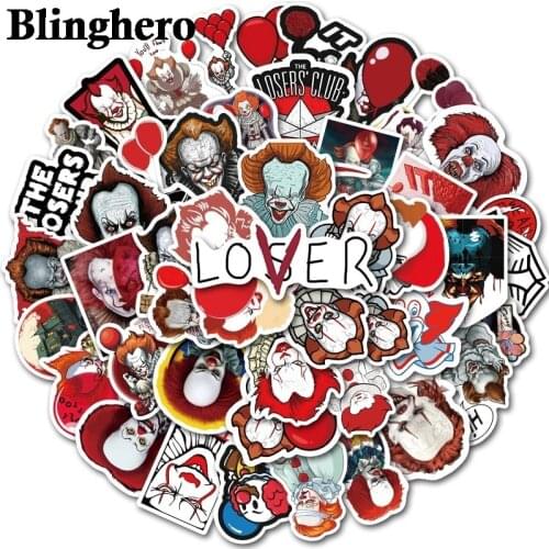 CA656 50pcs/set Horror Sticker Waterproof Skateboard Luggage Laptop Sticker PVC Scrapbooking Halloween Sticker