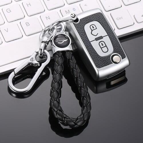 For Peugeot 206 307 407 607 For Citroen C2 C3 C4 C5 C6 Car 2/3 Button Key Cover Case Bag Shell Holder Protector Keychain