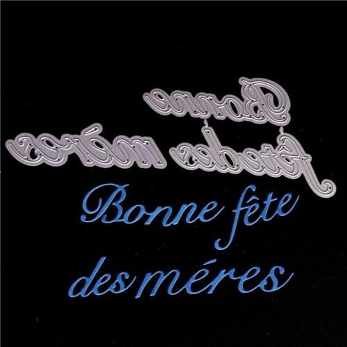 French word Metal Cutting Dies for Diy Scrapbooking Die Cut New 2018 Cuts for Paper Card Making Craft Happy Mothers' Daytampons