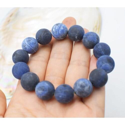 Blue blurry sodalite agate /round 6/8/10/12/14mm bracelet 7.5inch FPPJ wholesale beads nature