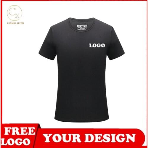 Summer T-shirt 9 color T-shirt custom logo short-sleeved high-end checkered quick-drying round neck printing DIY brand text