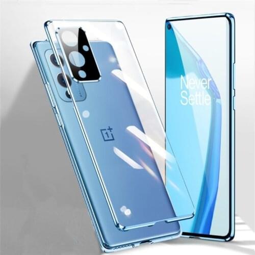 Magnetic Adsorption Metal Bumper Phone Case for Oneplus 9 Pro Case Double Tempered Glass Glass Back Coque for Oneplu 9 Pro Funda