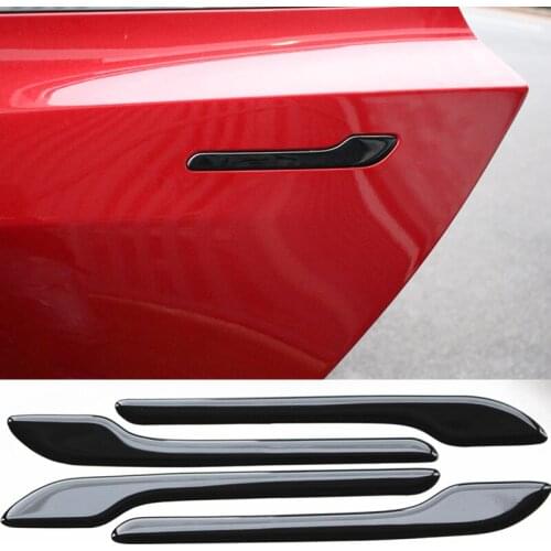 Car Door Handle Wrap Set Protector Stickers for Tesla Model 3, Door Handle 3D Decal Car Accessories 4Pcs (Black)