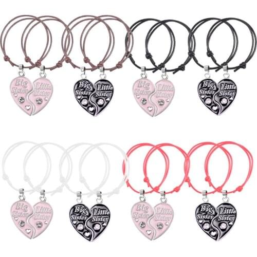 2-Pieces-set New Fashion Good Sister Bracelet Trendy Metal Pendant Female Hand Chain Set Friendship Gift Jewelry Free Shipping