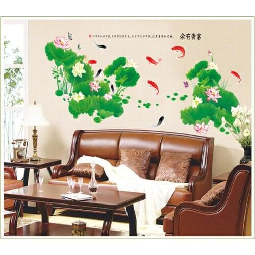 Stickers for skateboard Lotus Leaf Pond Love The Said Sitting Adornment Bedroom Tv Setting Can Remove Stickers Landscape Photo