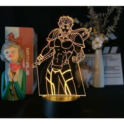 3D Table Desk Lamp Fate Stay Night Lancer Figure Night Light LED Kids Gaming Room Atmopsphere Decoration Gift Anime Nightlight