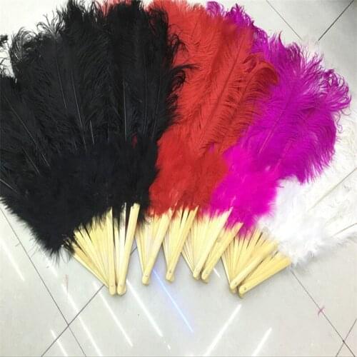 New listing! high quality Big ostrich feather fan decorates Halloween party for belly dancers DIY feather fan 12 bars