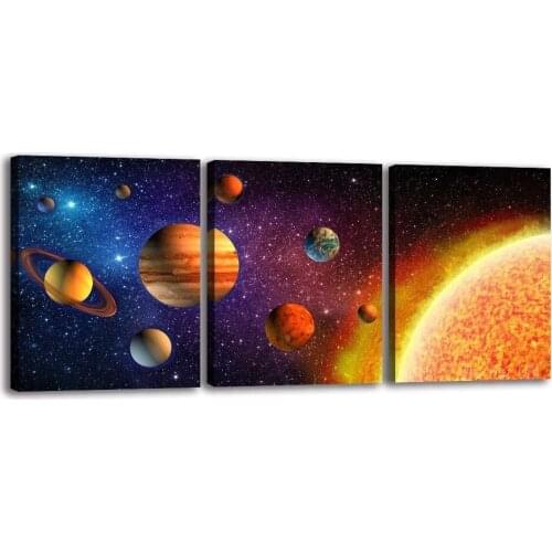 Planet Posters Prints Artwork Abstract Universe Paintings Wall Decorations for Kids Room Canvas