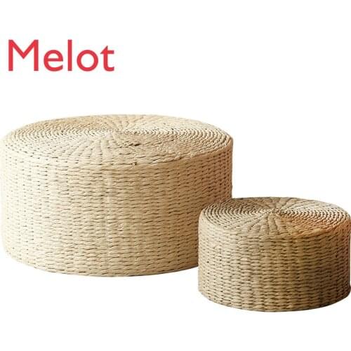 Woven Cushion Home Living Room Thickened Yoga Futon Woven Rush Straw Mat Bedroom Straw Tatami Decor