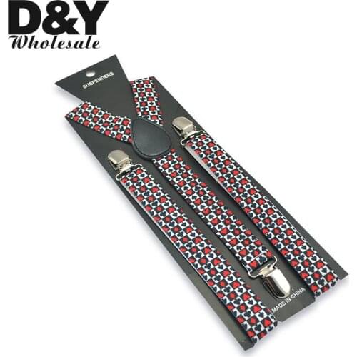 2.5cm wide Men Women Unisex Design Clip-on Elastic Braces Suspender For Trousers Pants Holder Y-back Suspenders Bowtie Set