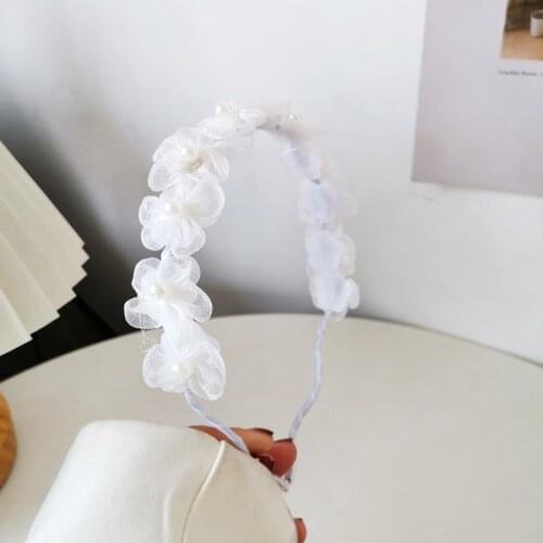 Women Headband White Lace Hair Bands Soft Solid Color Girls Hairband Hair Accessories Elegant Headwrap