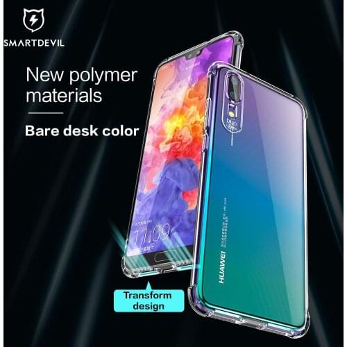 SmartDevil Shockproof Bumper for Huawei P10 P20 P30 P40 Pro Soft Silicone Phone Case for Mate 20 Pro Nova 3 4 Transparent TPU