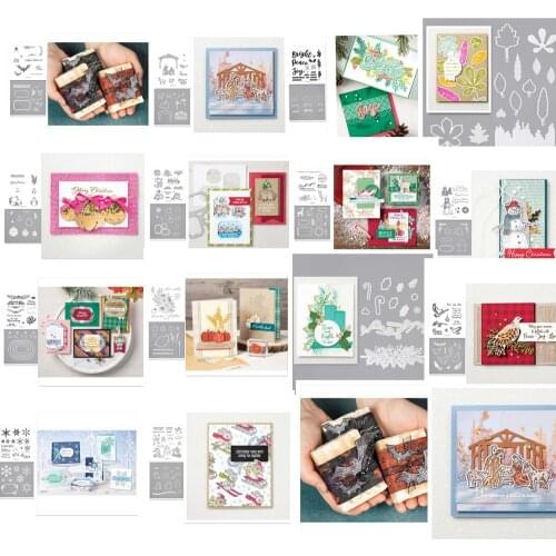 Christmas Metal Cutting Dies and Clear Stamps for Scrapbooking DIY Card Making Cutting Crafts Stencil Dies Christmas