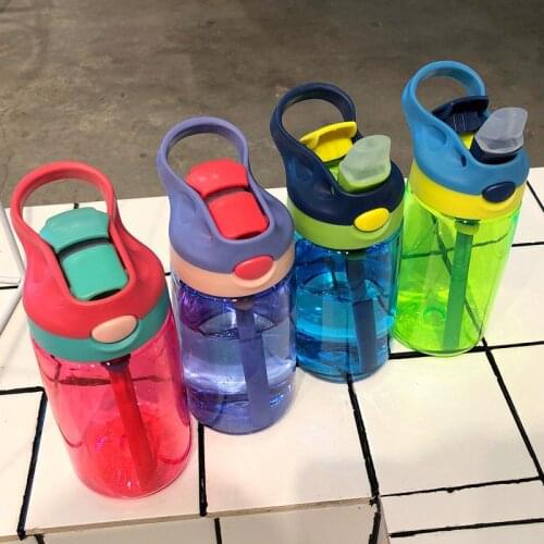 Sports Water Bottle 480ML kids water bottle Straw Water Bottles Bpa Free No Phthalate tritan baby Lemon Children