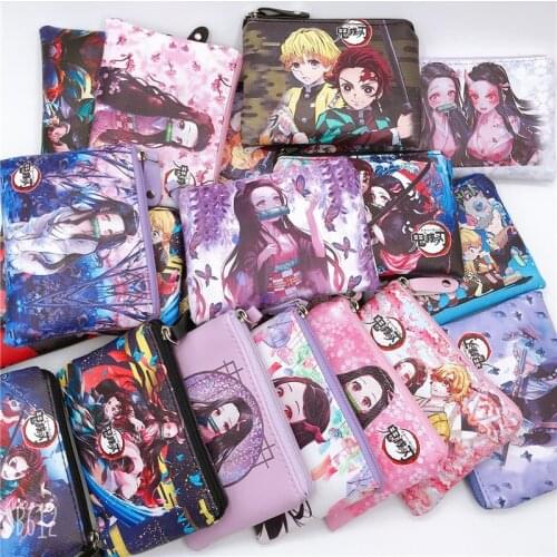 Demon Slayer Bag Kimetsu No Yaiba Kamado Tanjirou Coin Purse Anime Boy Girl Coin Bag Handbag Headset Storage Bag Storage Box