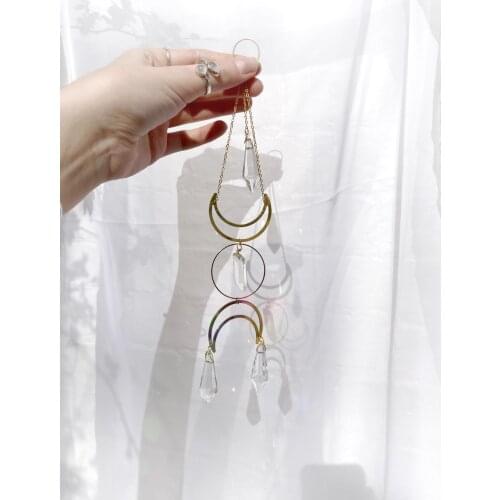 SunCatcher Witch Triple Moon Crystal Prism Windows Hanging Door Decor Home Gift