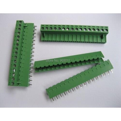 Type Green 16 way/pin 5.08mm Screw Terminal Block Connector 50 Pcs Per Lot HOT Sale