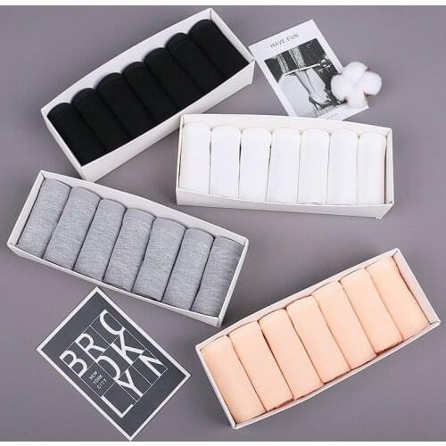 7pcs/lot Underwear Women Girls Panties Sexy Lingerie Comfortable breathable briefs Seamless simple Calcinhas Underpants 3XLPanty