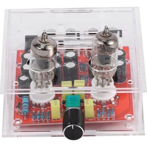 XH-A201 Hifi 6J1 Class A Bile Tube Preamplifier Amplifier Audio Finished Board With Acrylic Chassis