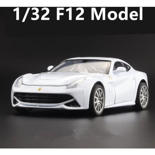 1:32 F12 Berlinetta Alloy Sports Car Model Diecast Metal Toy Vehicles Car Model Simulation Sound Light Collection Childrens Gift