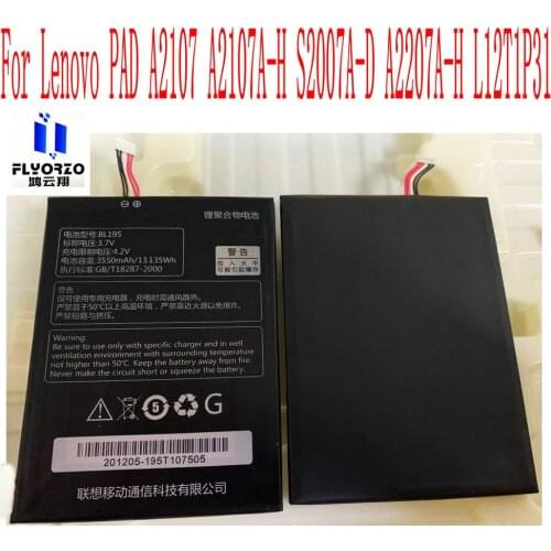 100% Brand New High Quality 3550mAh BL195 Battery For Lenovo PAD A2107 A2107A-H S2007A-D A2207A-H L12T1P31 Tablet PC