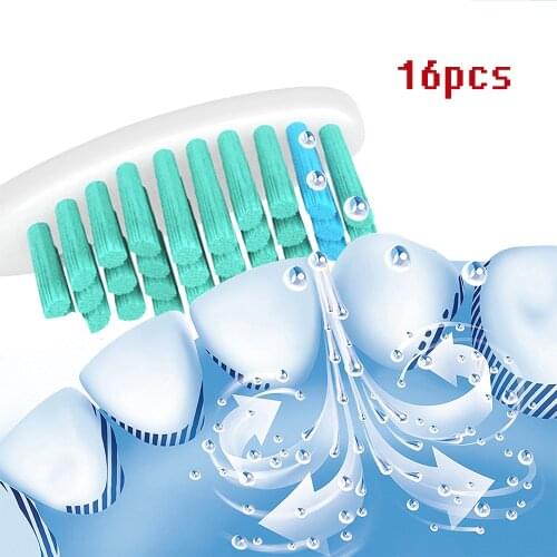 16pcs/lot Replacement Toothbrush Heads for ProResults HX6100 HX6150 HX9340 HX6930 HX6950 HX6710 HX9140 HX6780