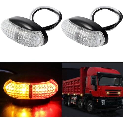 2pcs 12V 24V LED Bulbs Trailer Side Marker Lights Truck Clearance Position Lamps Warning Signal for Marine Boat Auto Accessories