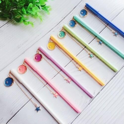 40PCS Creative Star Bookmark Pendant Pen Cute Individual Learning Stationery Plastic Sign Gel Pen Kawaii School Supplies