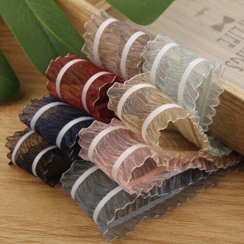 5 yards 16/25/40mm Polyester Folds Organza Stain Ribbons DIY Crafts Clothing Accessories Gift Box Wrapping Lace Ribbon