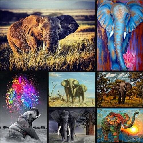 Full Drill 5D DIY Diamond Painting "elephant" handmade Embroidery arts Cross Stitch Mosaic Decor