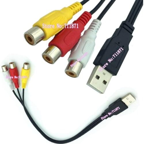 Usb RCA Audio Video Cable line USB2.0 Male to 3 RCA Female Video Audio Line Cable Set-top box DVD USB RCA Audio video tieline