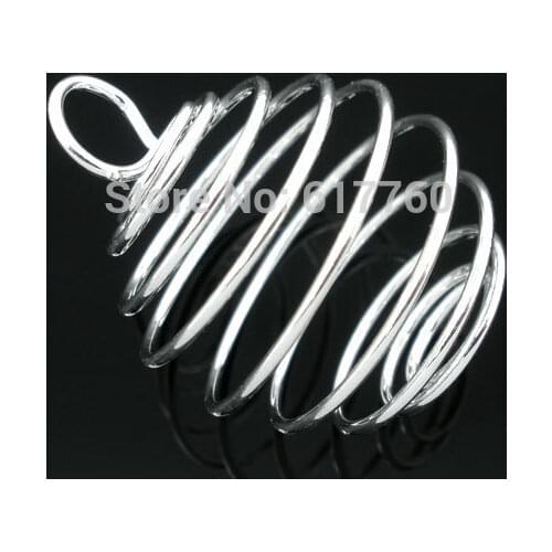 Free Shipping! 20 Silver Plated Spiral Bead Cages Pendants 29x24mm (E05928)